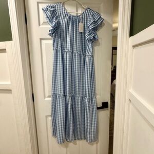 NWT Mud Pie Blue Gingham Casual Dress